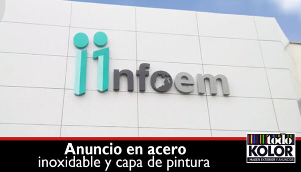 ANUNCIO EN ACERO INOXIDABLE Y CAPA DE PINTURA