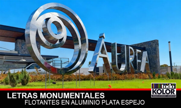 LETRAS MONUMENTALES EN ACERO INOXIDABLE FLOTANTES