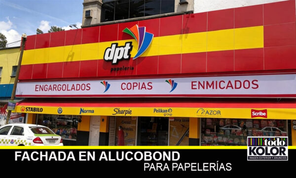 FACHADA DE ALUCOBOND PARA PAPELERÍAS
