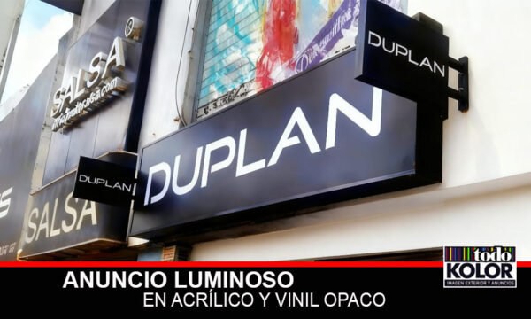 ANUNCIO EN VINIL OPACO Y ACRÍLICO