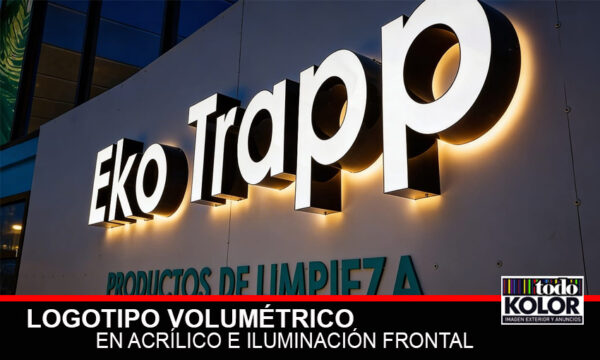 LOGOTIPO 3D EN ACRÍLICO, ILUMINACIÓN FRONTAL, CANTOS DE ALUMINIO Y CAPA DE PINTURA