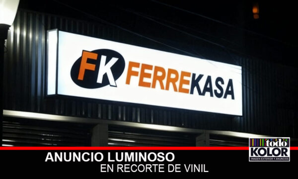ANUNCIO LUMINOSO EN RECORTE DE VINIL PARA FERRETERIAS