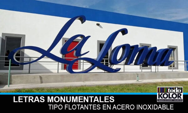 LETRAS MONUMENTALES FLOTANTES EN ACERO INOXIDABLE