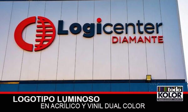 LOGOTIPO 3D LUMINOSO EN ACRÍLICO Y VINIL DUAL COLOR