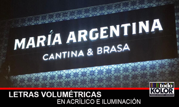 LETRAS 3D EN ACRÍLICO E ILUMINACIÓN PARA CANTINAS