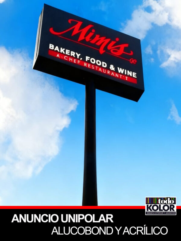 ANUNCIO UNIPOLAR EN ALUCOBOND Y ACRÍLICO