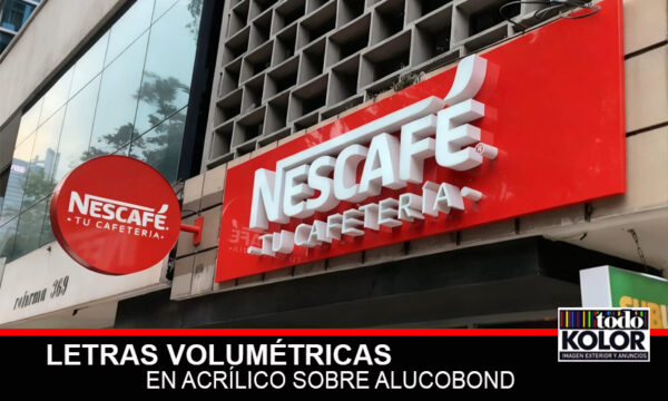 LETRAS LUMINOSAS 3D EN ACRÍLICO SOBRE ALUCOBOND PARA CAFETERÍAS