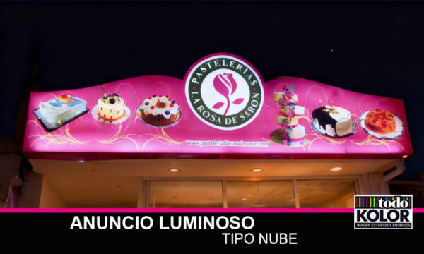 ANUNCIO LUMINOSO TIPO NUBE PASTELERÍAS