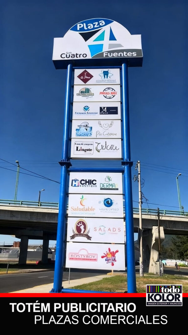 TÓTEM PUBLICITARIO CON ILUMINACIÓN PARA PLAZAS COMERCIALES