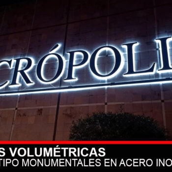 Letras 3D gigantes en aluminio con iluminación LED para fachada en Metepec TodoKolor