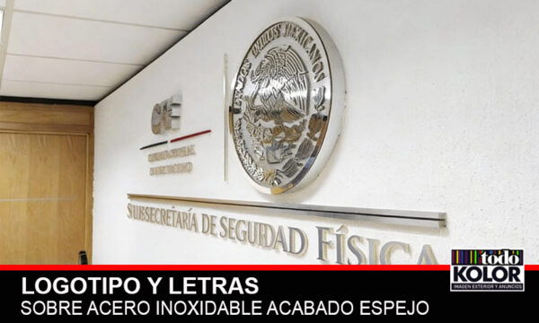 LOGOTIPO Y  LETRAS EN ALUMINIO PLATA ESPEJO