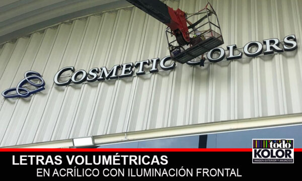 LETRAS 3D EN ACRÍLICO, CANTO DE ALUMINIO E ILUMINACIÒN FRONTAL