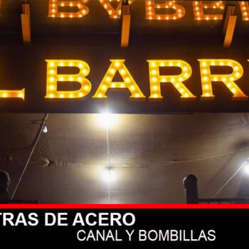 Letras 3D El barril en acero inoxidable con iluminación frontal en Toluca TodoKolor