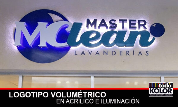 LOGOTIPO VOLUMETRÍCO EN ACRÍLICO CON ILUMINACIÓN PARA LAVANDERÍAS