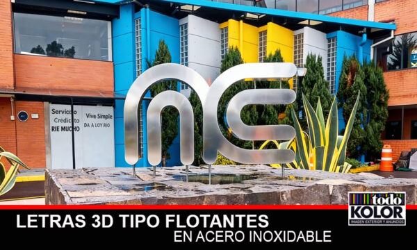 LETRAS FLOTANTES EN ACERO INOXIDABLE