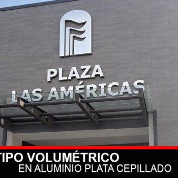 Anuncio Metálico de aluminio con iluminación.