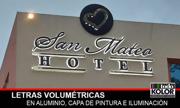 LOGOTIPO EN ALUMINIO, CAPA DE PINTURA E ILUMINACIÓN TRASERA, PARA HOTELES