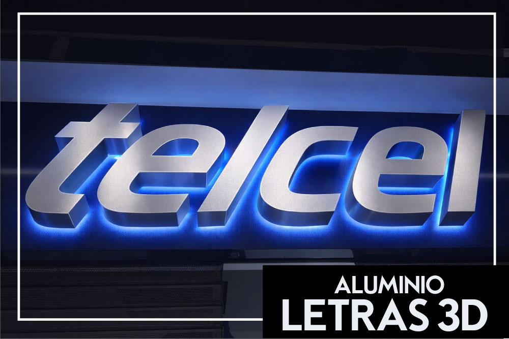 Letras 3D en acero inoxidable con iluminación posterior tipo halo en CDMX Todo Kolor