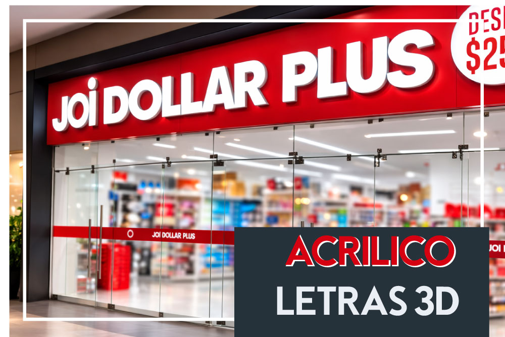 Letras 3D en acrílico con iluminación frontal LED para fachada en CDMX Todo Kolor