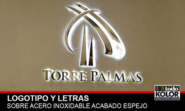 LOGOTIPO EN ACERO INOXIDABLE EN PLATA ESPEJO
