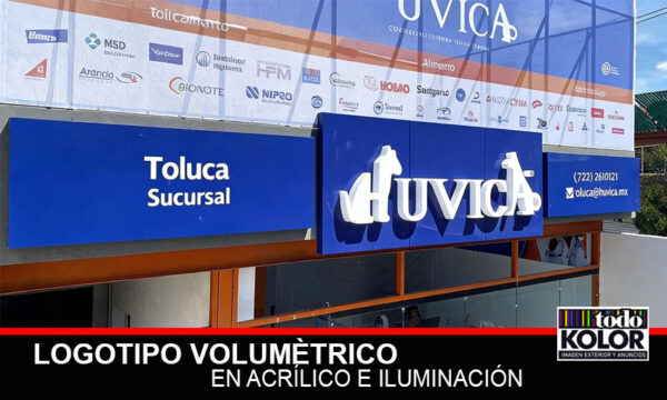 LOGOTIPO LUMINOSO EN ACRÍLICO SOBRE PANEL DE ALUMINIO