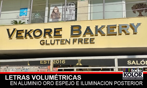 LOGOTIPO 3D EN ALUMINIO ACABADO ORO ESPEJO